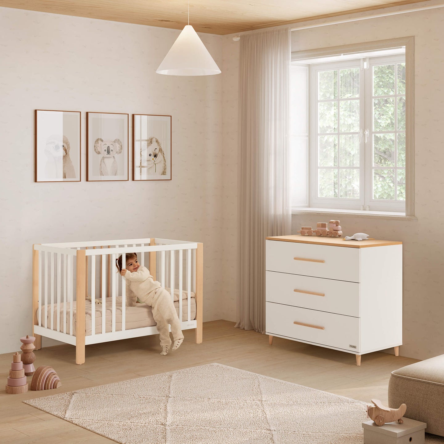 Micuna - NAYRA COT 120X60 WHITE WOOD