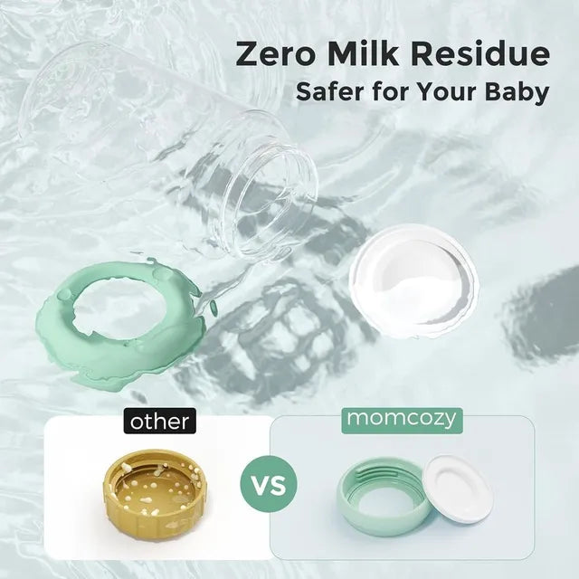 Momcozy - Wide-neck Breast Milk Container Natural Baby Bottle 10oz (295ml) Pack of 4