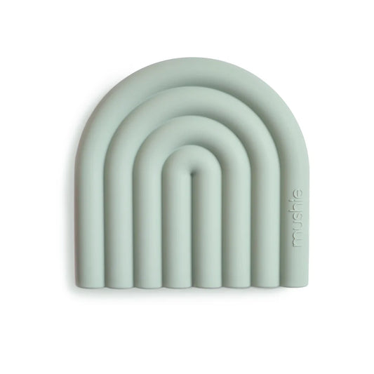 Mushie - Teether Rainbow Cambridge Blue