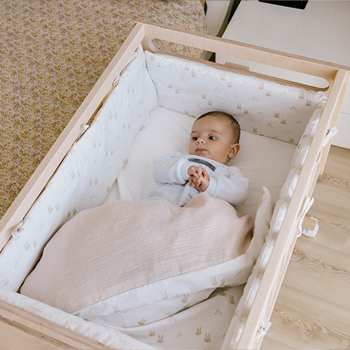 MICUNA - KIT DUVET+ HEAD PROTECTOR MINI-COT 80 x 50 TX-934 RABBIT