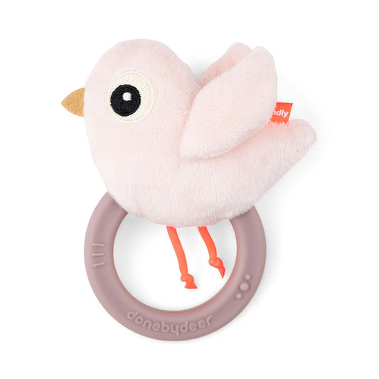 Done By Deer - Sensory Rattle W/Teether Birdee Powder