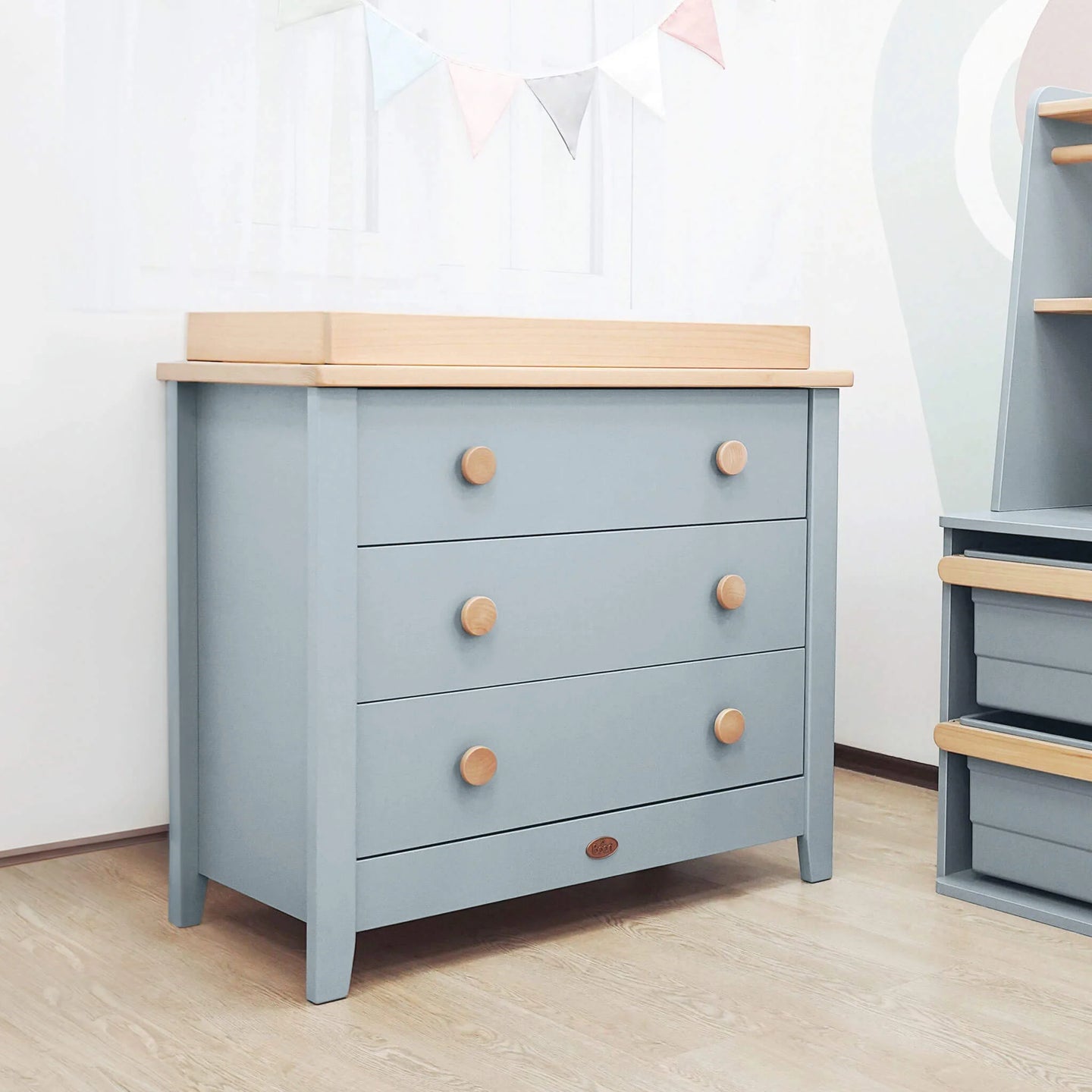Boori - Oasis Oval Cot  and 3 Drawer Chest Beech Almond