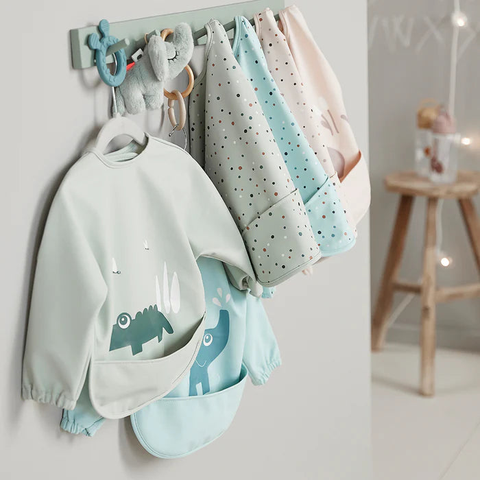 Done By Deer Sleeved Pocket Bib Croco Green