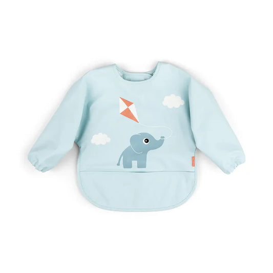 Done By Deer -Sleeved pocket bib Playground Blue