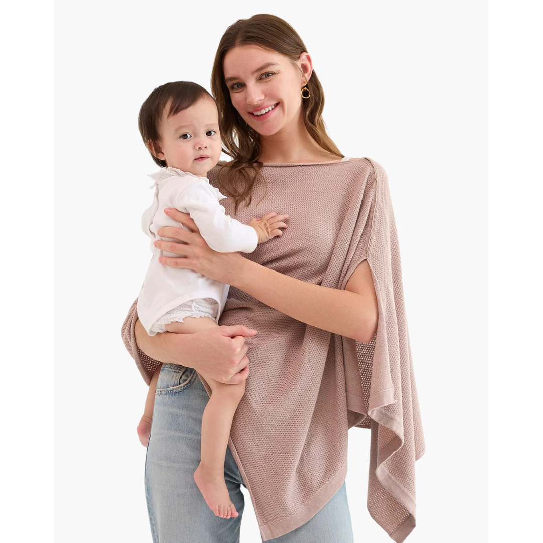Momcozy - Nursing Cover - Soft, Breathable, Multi-Use Privacy Poncho - Brown