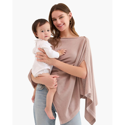 Momcozy - Nursing Cover - Soft, Breathable, Multi-Use Privacy Poncho - Brown