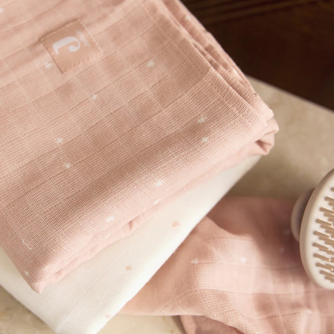 Jollein - Swaddle Muslin 115x115cm Twinkling Wild Rose (2pack)