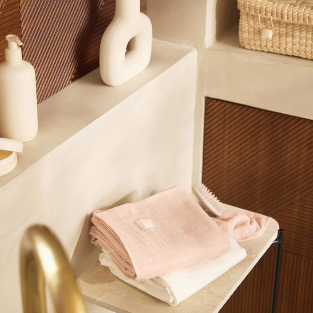 Jollein - Swaddle Muslin 115x115cm Twinkling Wild Rose (2pack)