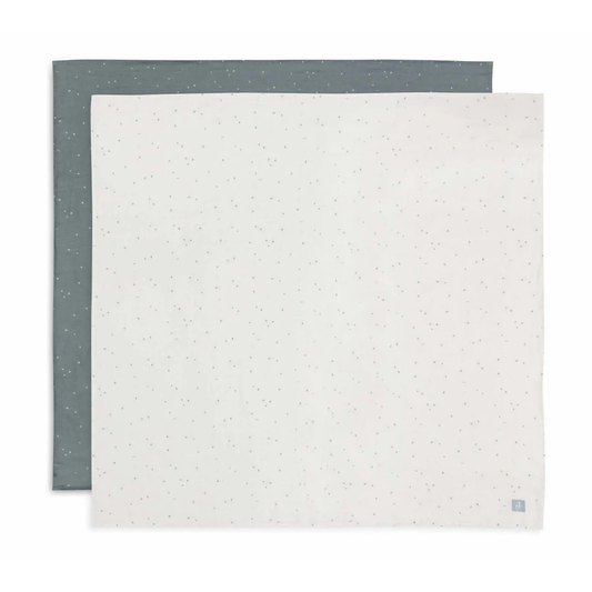 Jollein - Swaddle Muslin 115x115cm Twinkling Sea Green (2pack)