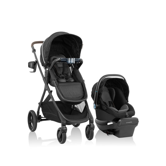 Evenflo - Shyft Intuiti+ Travel System featuring Revolve180 LiteMax NXT with SensorySoothe - Dubhan Black
