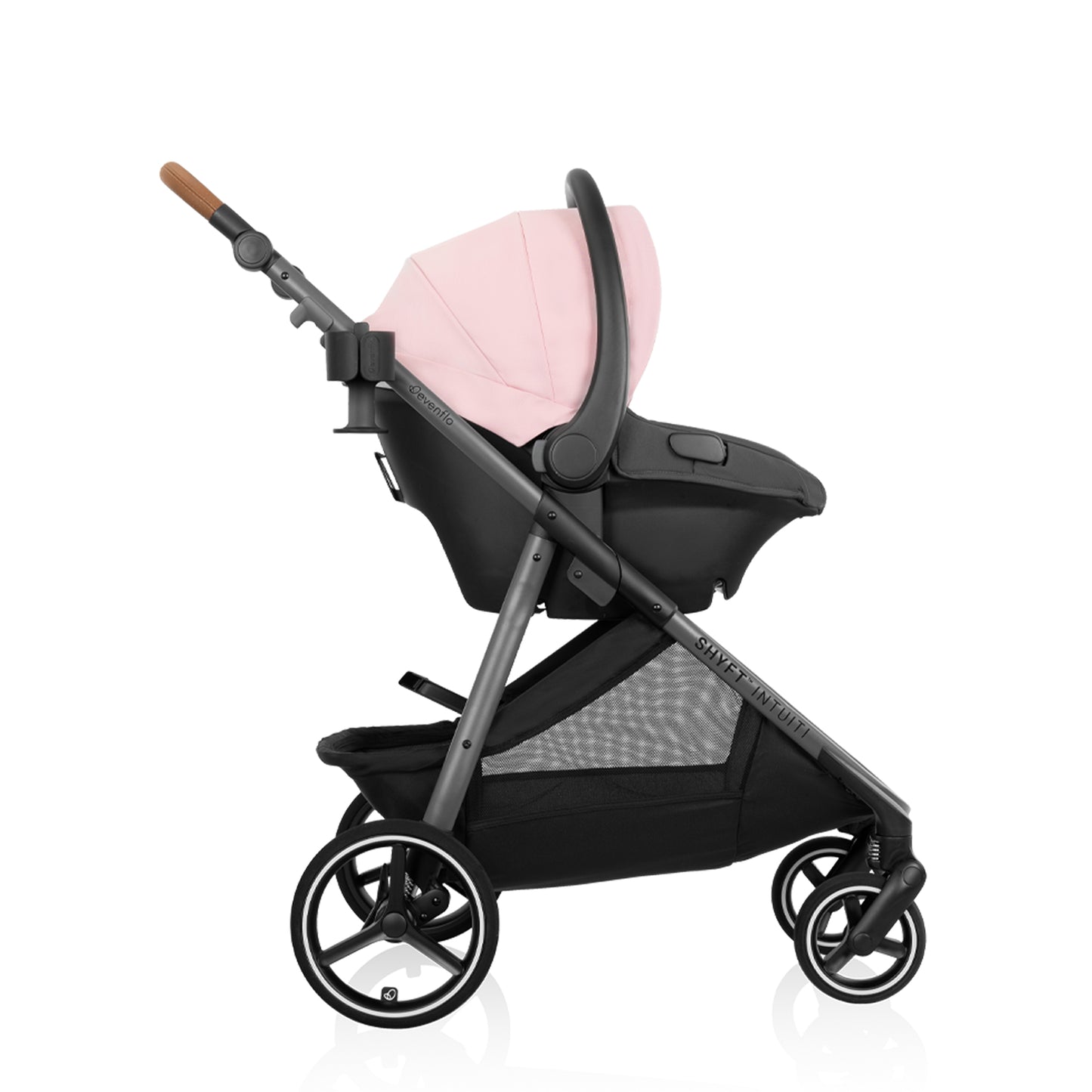 Evenflo - Shyft Intuiti Travel System with Revolve180 LiteMax NXT Rotational Infant Car Seat - Amaranth Pink