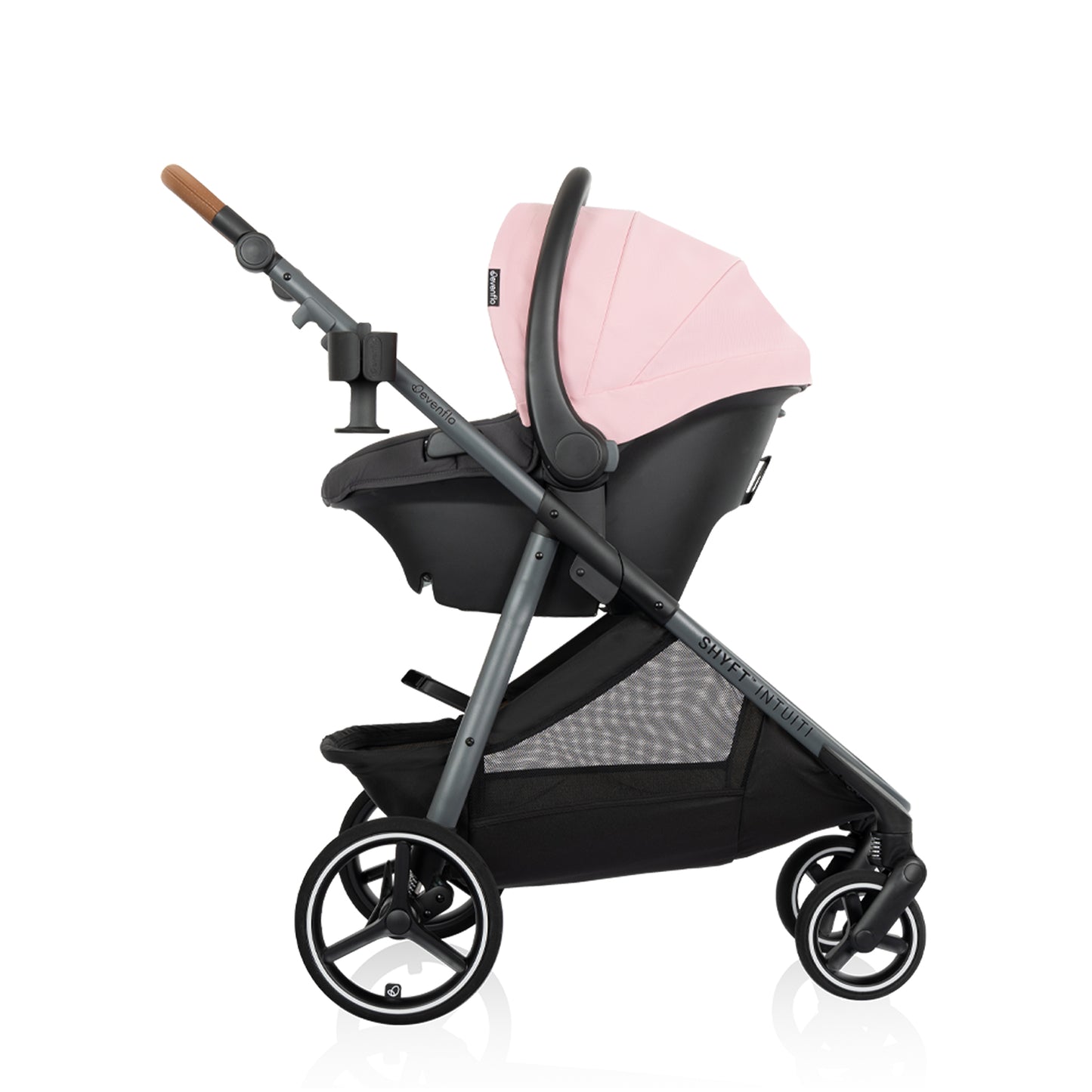 Evenflo - Shyft Intuiti Travel System with Revolve180 LiteMax NXT Rotational Infant Car Seat - Amaranth Pink