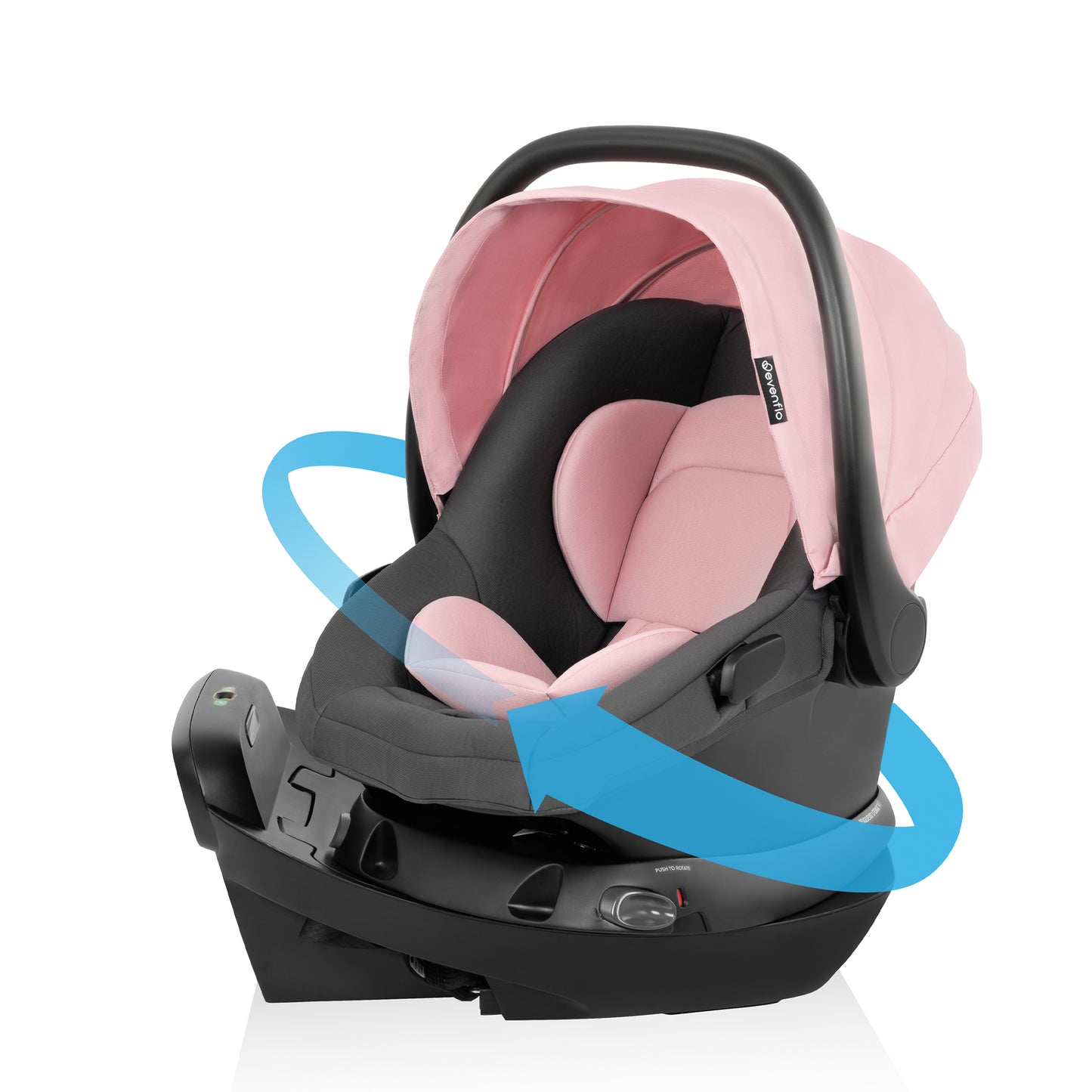 Evenflo - Shyft Intuiti Travel System with Revolve180 LiteMax NXT Rotational Infant Car Seat - Amaranth Pink