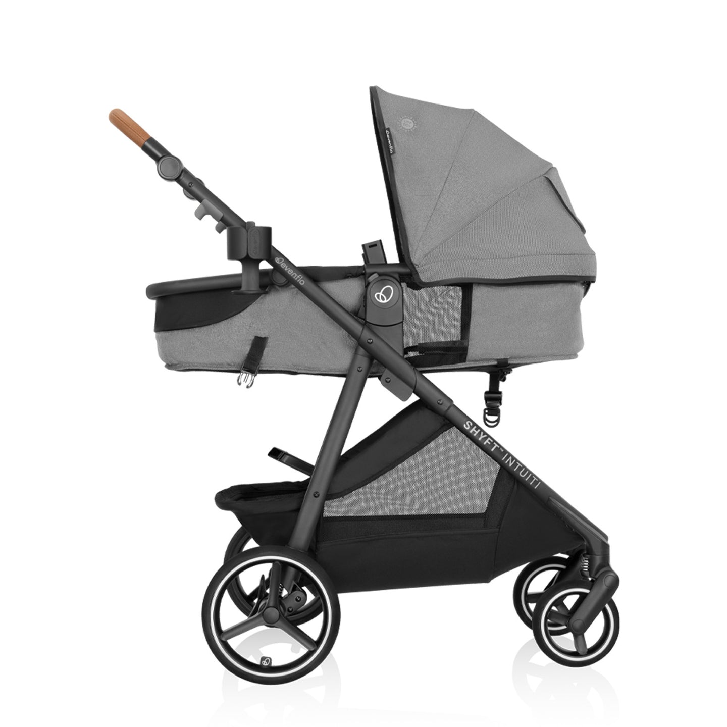 Evenflo -  Shyft Intuiti Travel System with Revolve180 LiteMax NXT Rotational Infant Car Seat - Fossil Gray