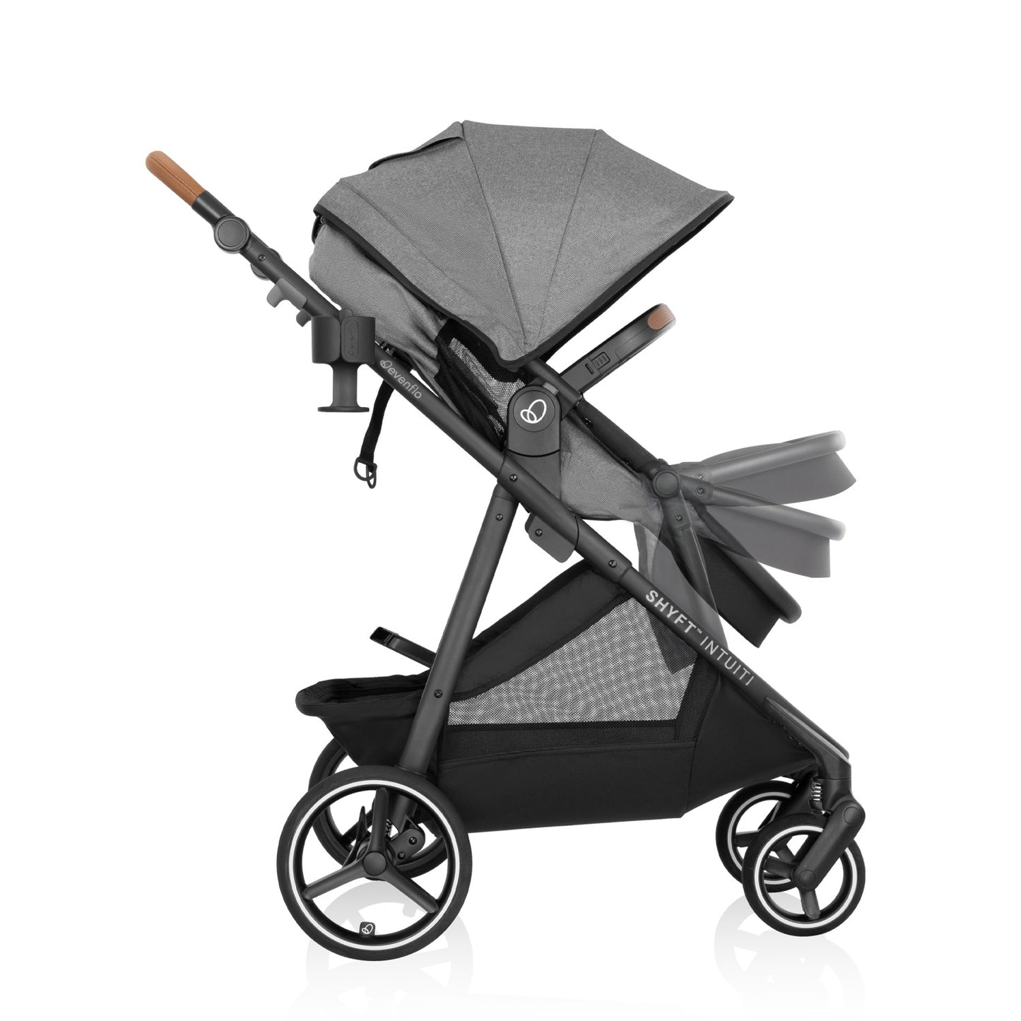 Evenflo -  Shyft Intuiti Travel System with Revolve180 LiteMax NXT Rotational Infant Car Seat - Fossil Gray