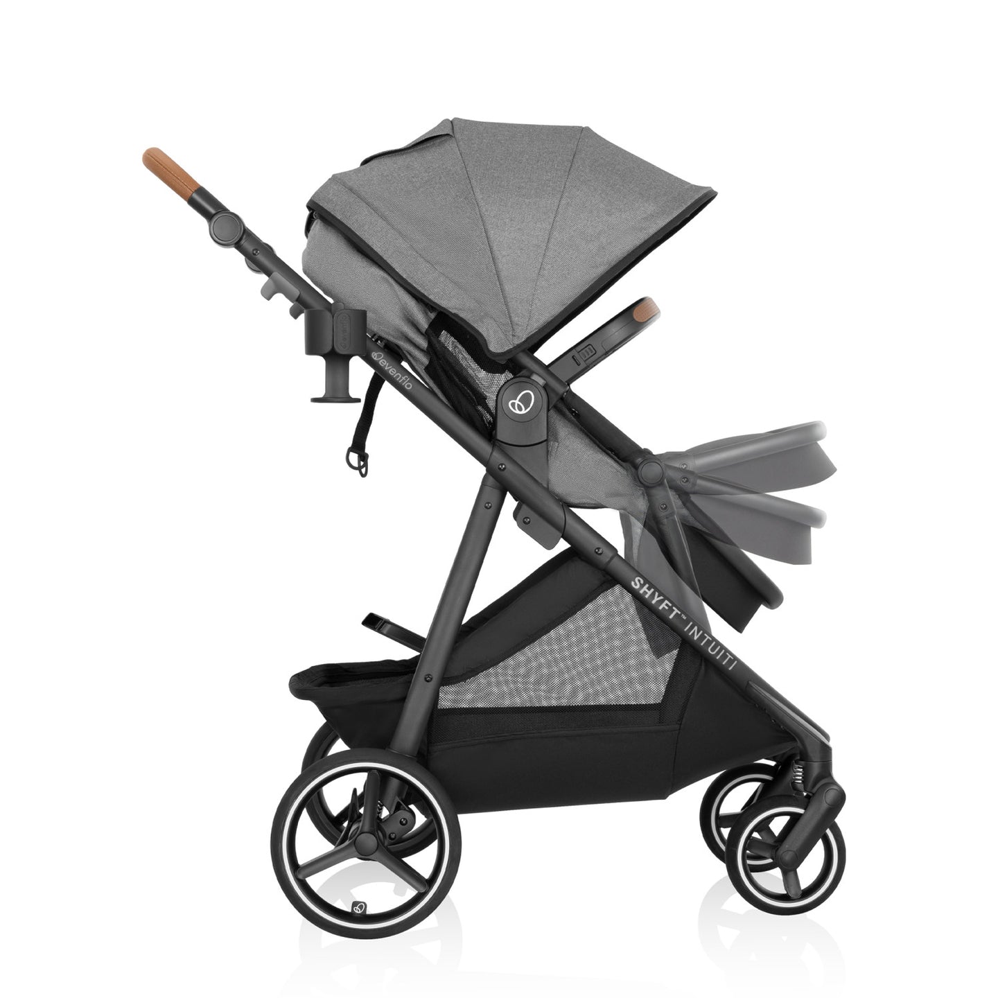 Evenflo -  Shyft Intuiti Travel System with Revolve180 LiteMax NXT Rotational Infant Car Seat - Fossil Gray