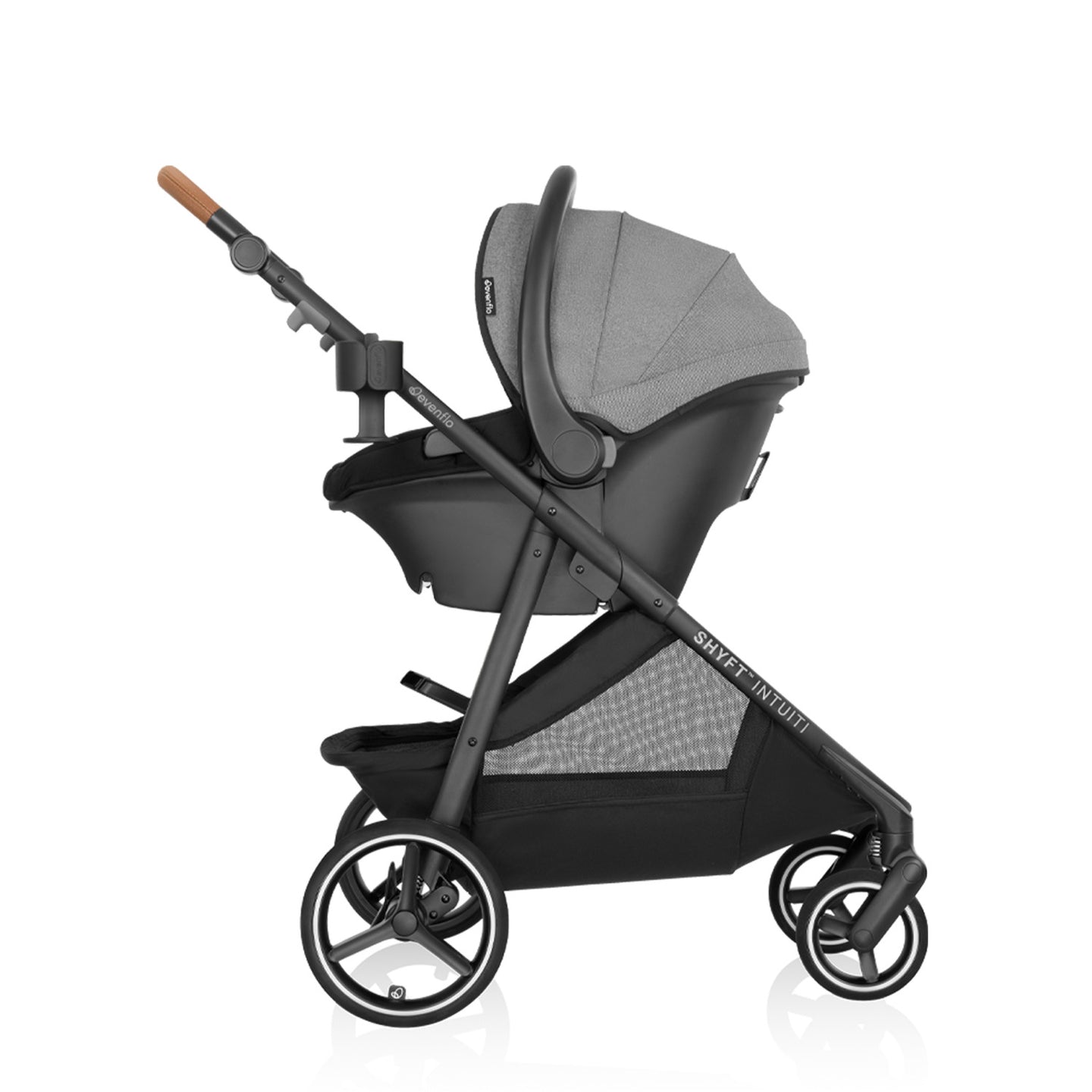 Evenflo -  Shyft Intuiti Travel System with Revolve180 LiteMax NXT Rotational Infant Car Seat - Fossil Gray