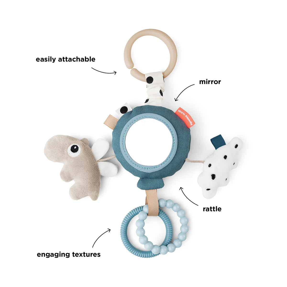 Done By Deer - To Go Activity Mirror Happy Clouds Blue