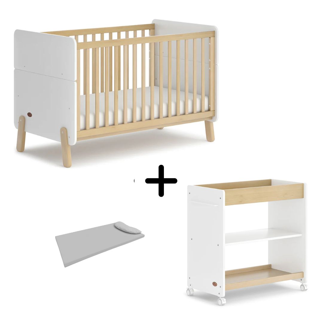 Boori - Natty Cot with Universal Changer Set Barley & Almond