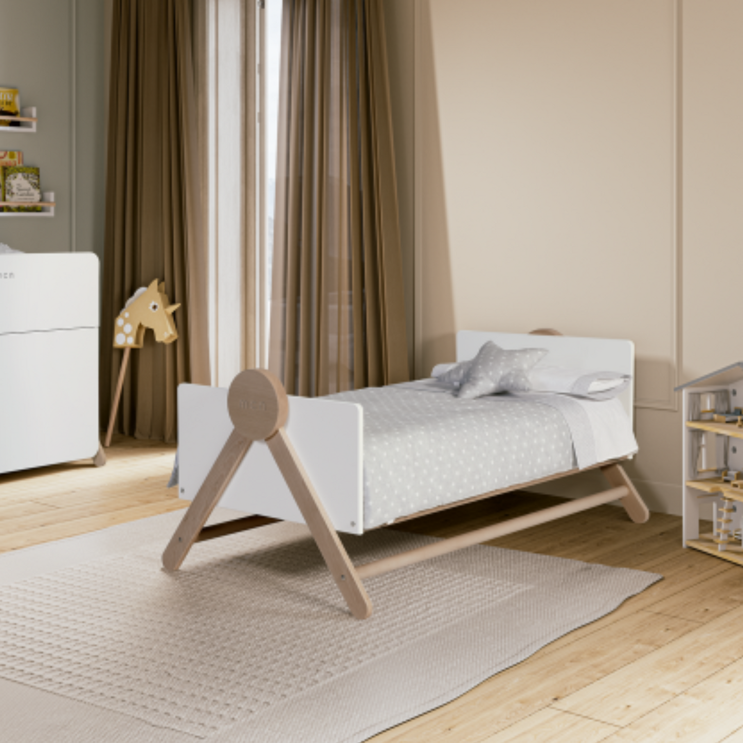 Micuna - Bed Swing 140 x 70 cm Crib with Changing Table