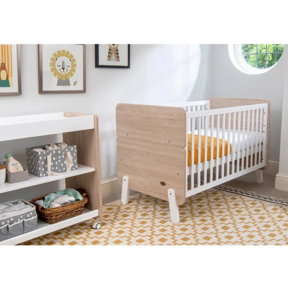 Boori Natty Cot with Universal Changer Set Barley White Jikel House