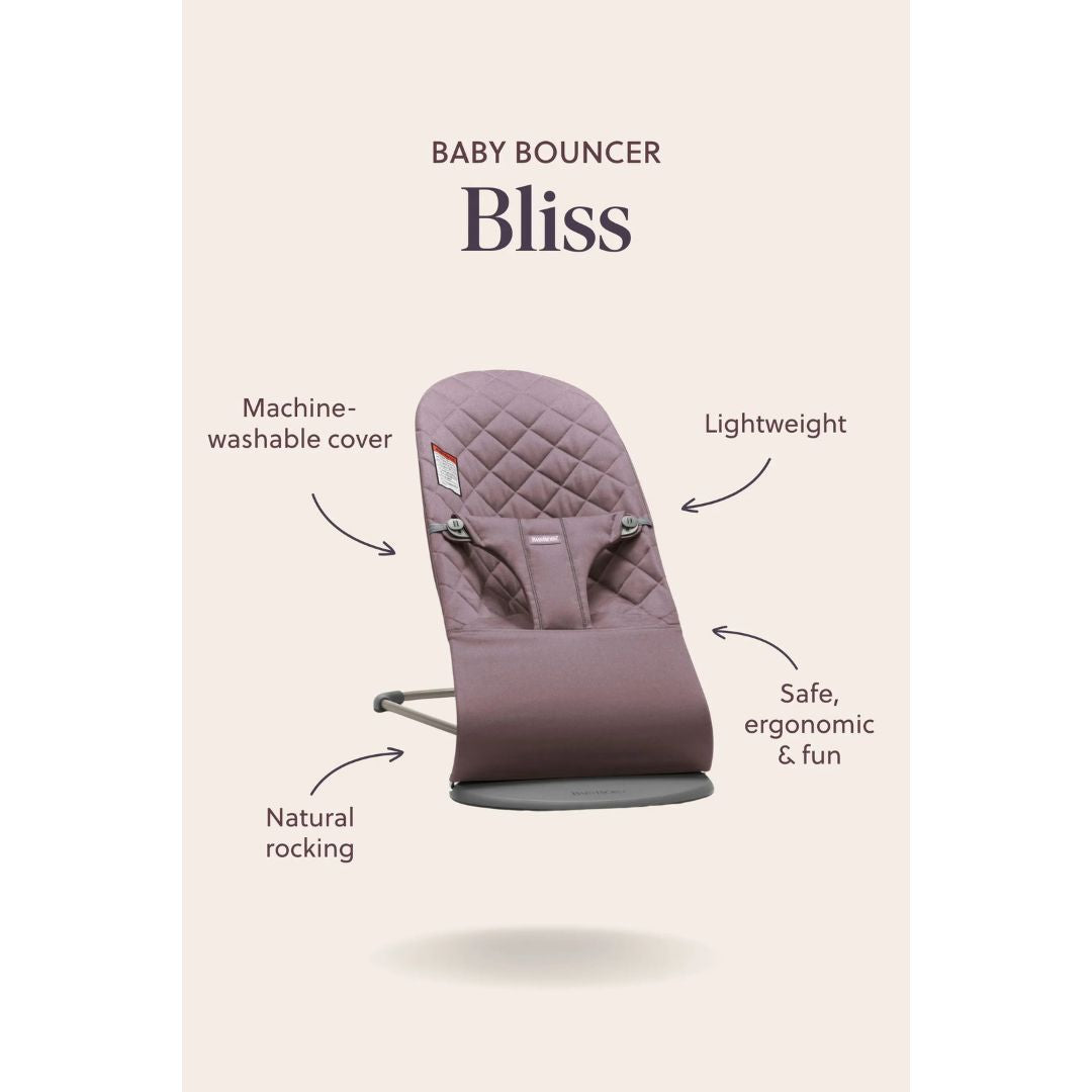 BABYBJORN Bouncer Bliss, Blue, Cotton, Petal quilt, LGF
