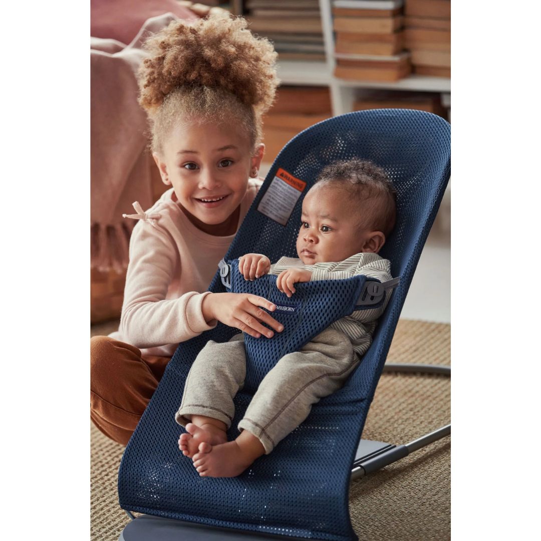 BabyBjörn Bouncer Bliss, Mesh, Navy blue
