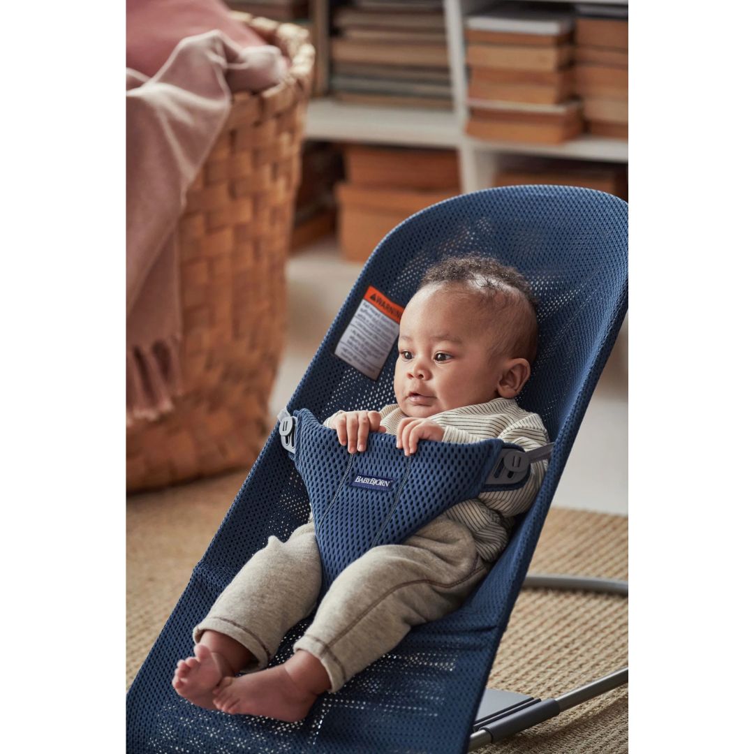 BabyBjörn Bouncer Bliss, Mesh, Navy blue