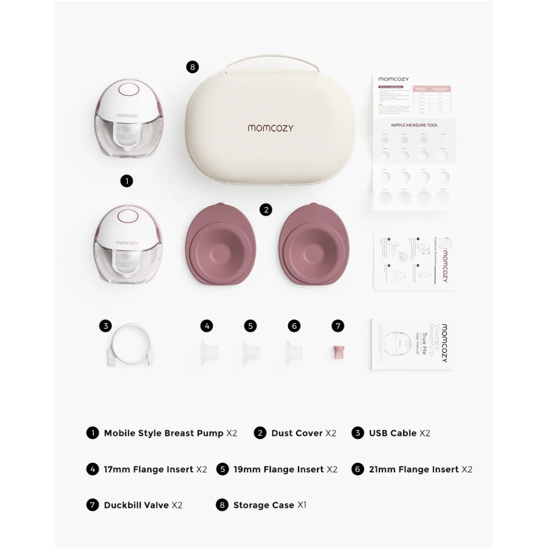 Momcozy - Mobile Flow Hands - Free Double Breast Pump M6 - Maroon