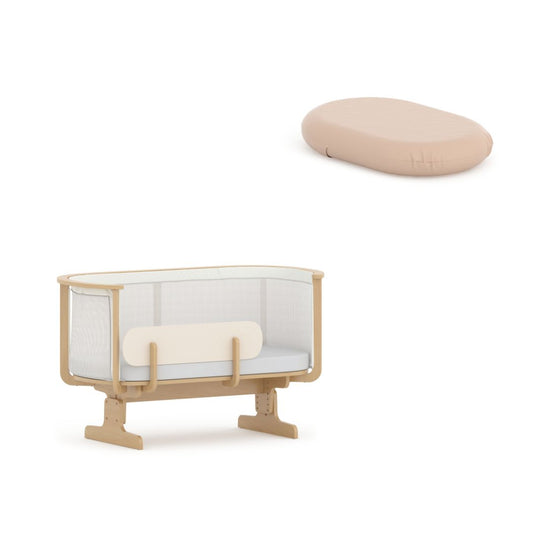 Boori - Nest Bedside Bed_Beech - Dusty Pink
