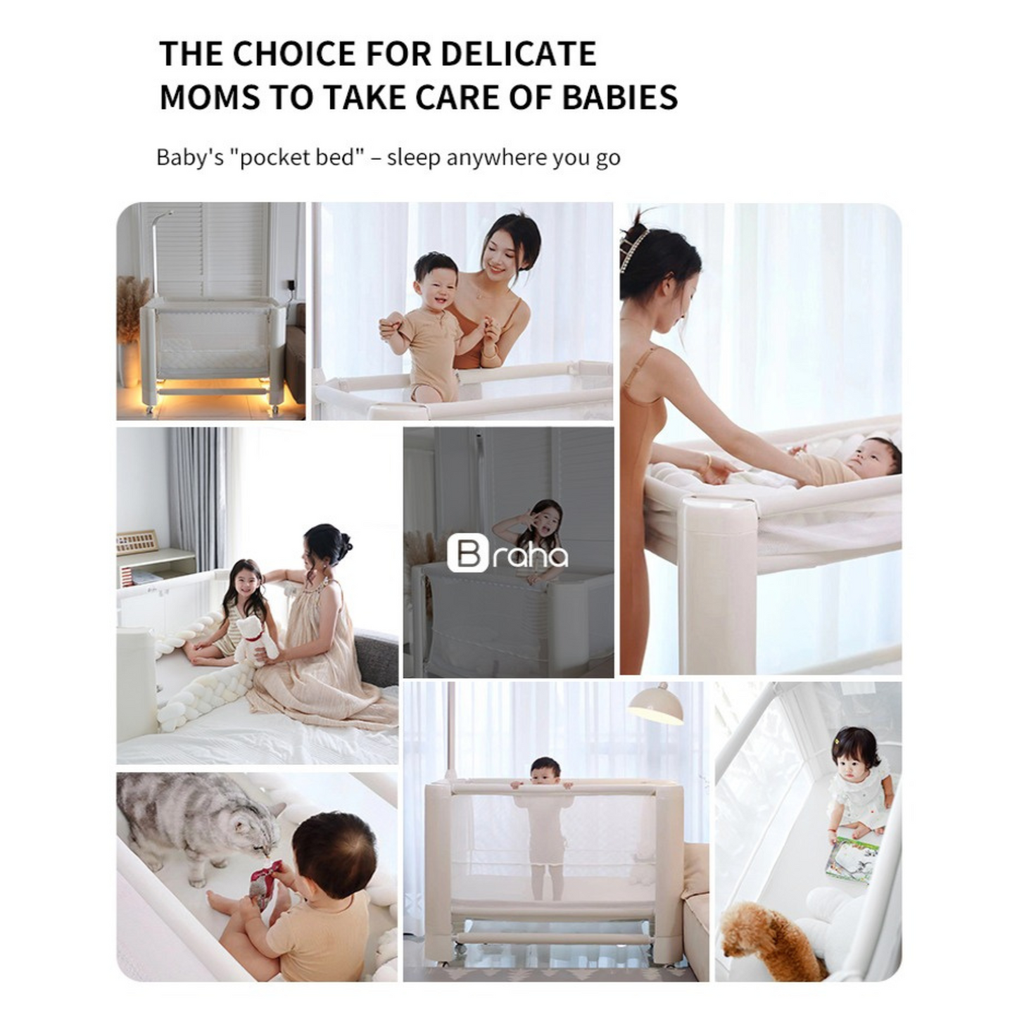 Jikel - Braha Smart Crib - Light Beige