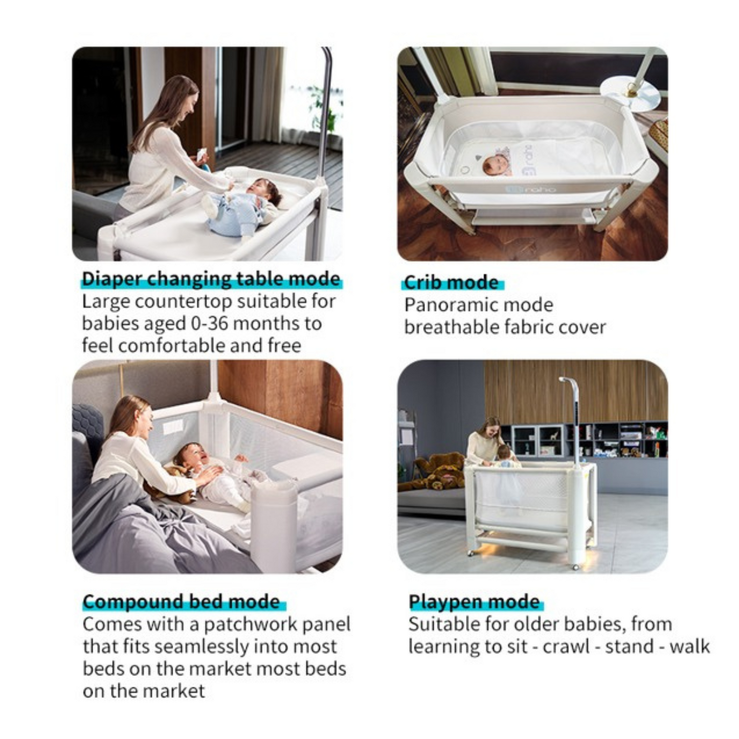 Jikel - Braha Smart Crib - Light Beige