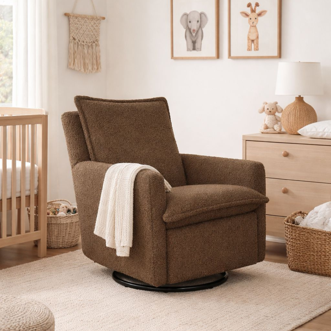 Luna Electric Recliner Nursing Chair - Toffee Brown