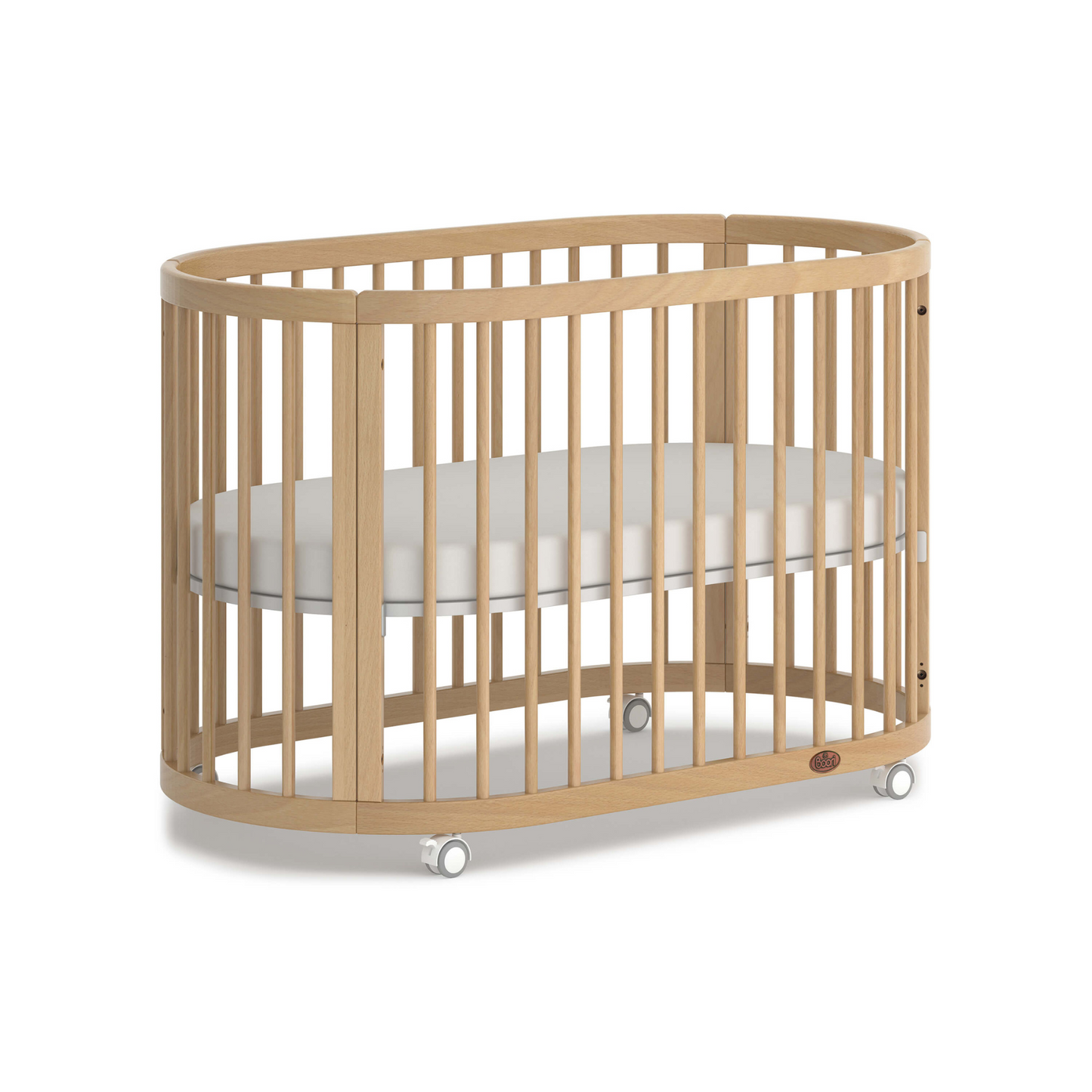 Boori - Oasis Oval Cot  and 3 Drawer Chest Beech Almond