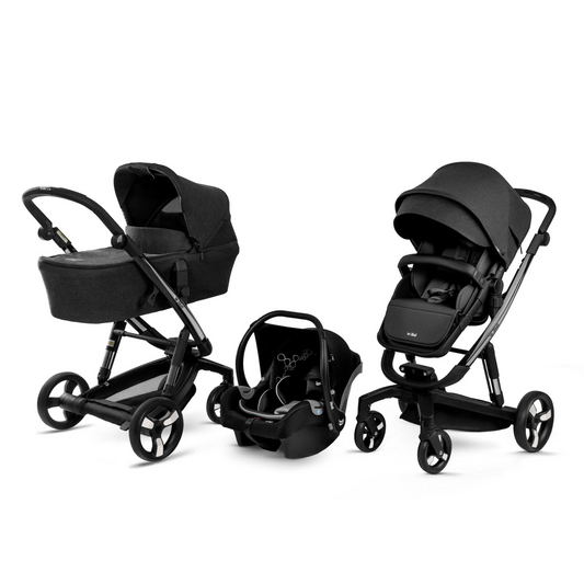 Jikel - Diamond Electric Stroller Trio Travel System - Charcoal
