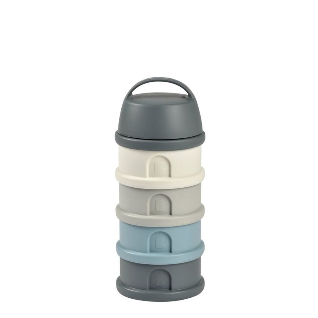 Beaba - 4 Compartments Formula Milk Container - Grey/Blue