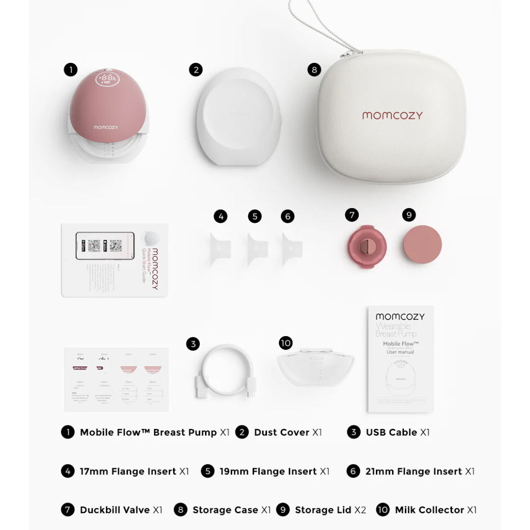 Momcozy - Mobile Flow Hands - Free Single Breast Pump M9 - Maroon