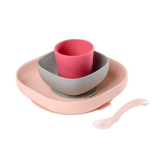 Beaba - Silicone Meal Set of 4 - Pink