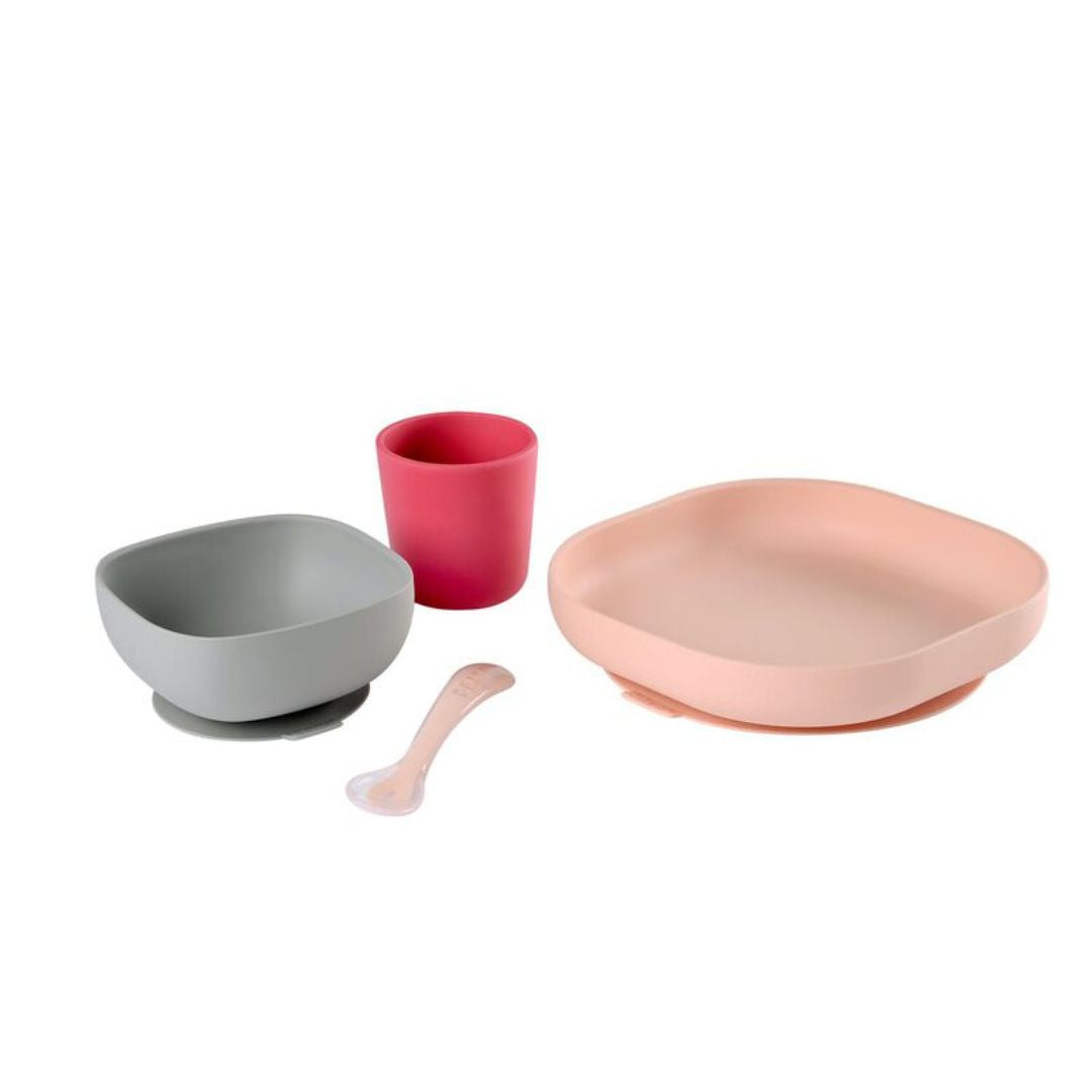 Beaba - Silicone Meal Set of 4 - Pink