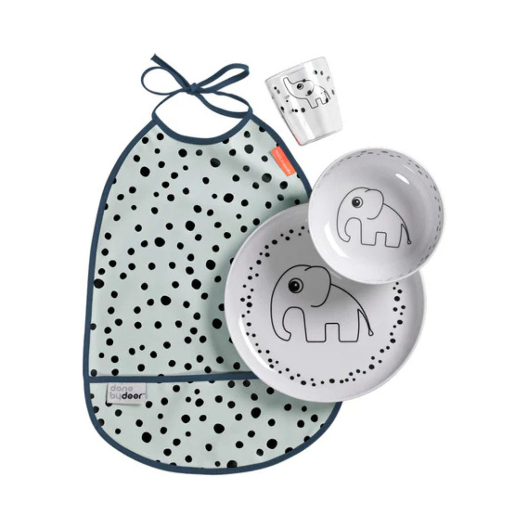 Done By Deer - Dinner set Happy dots Blue