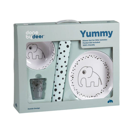 Done By Deer - Dinner set Happy dots Blue