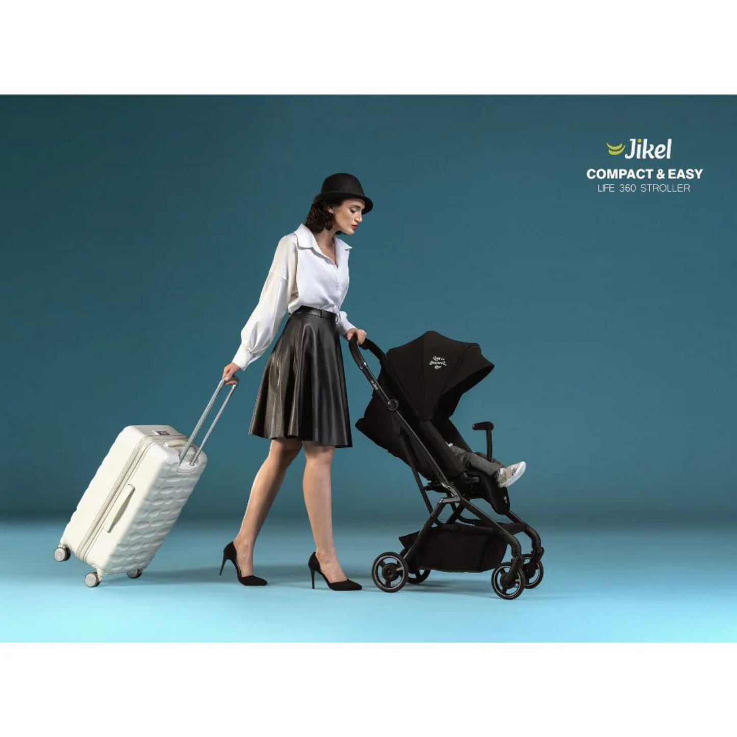 Jikel - Life 360 Reversible Compact Stroller - Grey