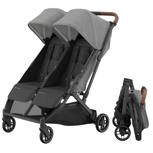 UPPABAY - UPPAbaby Minu Duo Stroller Greyson Charcoal Mélange Carbon Frame Saddle Leather