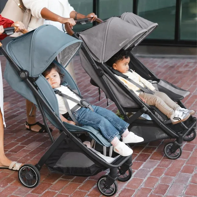UPPABAY - UPPAbaby Minu Duo Stroller Greyson Charcoal Mélange Carbon Frame Saddle Leather