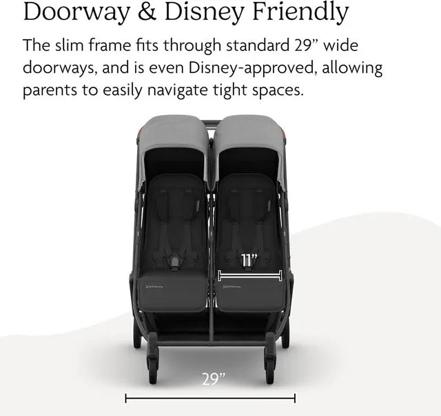 UPPABAY - UPPAbaby Minu Duo Stroller Greyson Charcoal Mélange Carbon Frame Saddle Leather