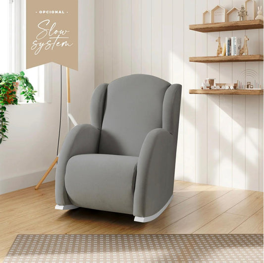 MICUNA - ROCKING NURSING CHAIR FLOR ACUALINE NIGHT GREY SLOW SYSTEM