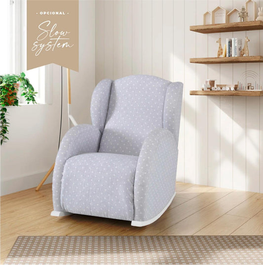 MICUNA - ROCKING NURSING CHAIR FLOR SLOW SYSTEM WHITE-GREY GALAXY