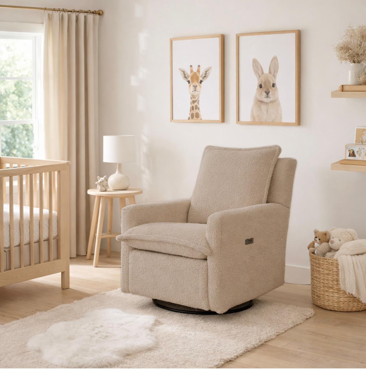 Luna Electric Recliner Nursing Chair - Latte