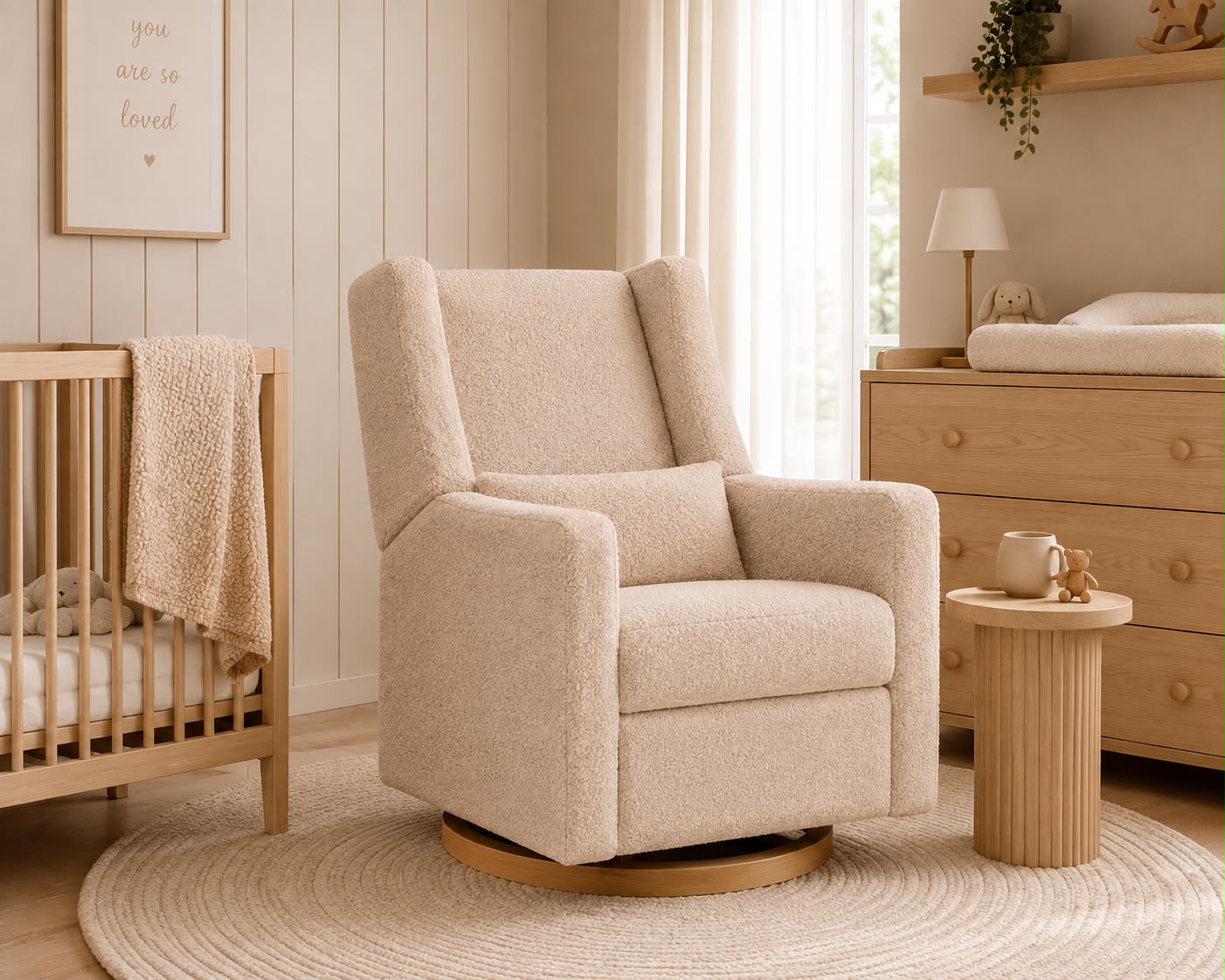 Celine Electric Recliner Nursing Chair - Latte