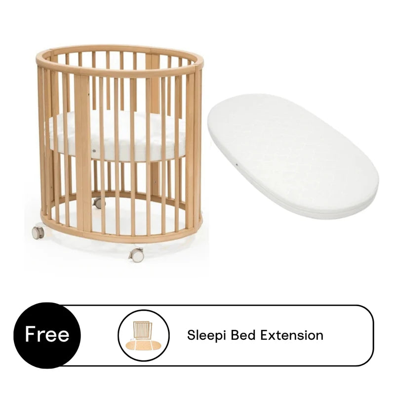 Stokke Sleepi Mini Bed Bundle - Sleepi Mini Bed with Sleepi Mini Mattress, Sleepi Mattress & Sleepi Bed Extension
